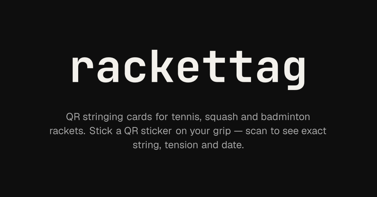 QR Stringing Cards for Tennis, Squash & Badminton